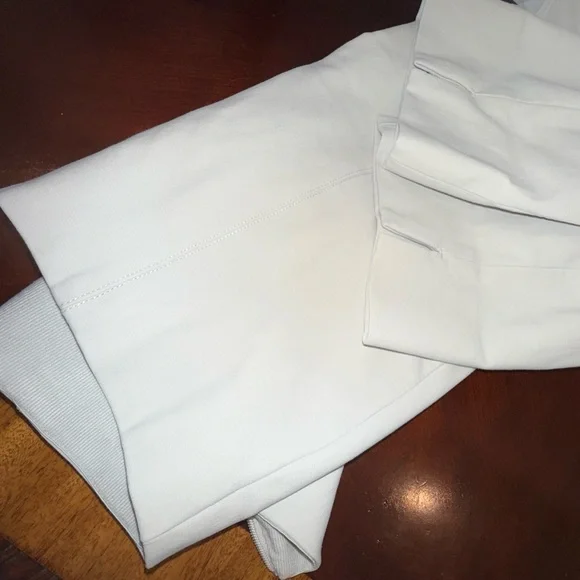 Vince stitch front seam ponte legging pants split hem Gesso light grey Medium - Picture 9 of 16